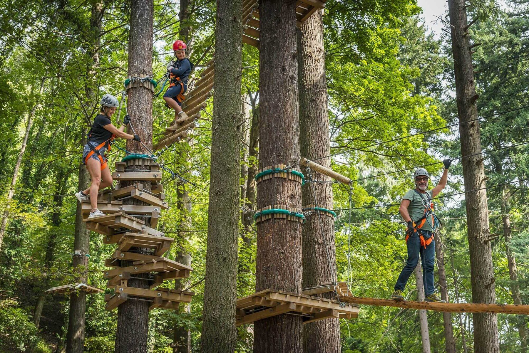 Famiglia al parco avventura jungle raider park