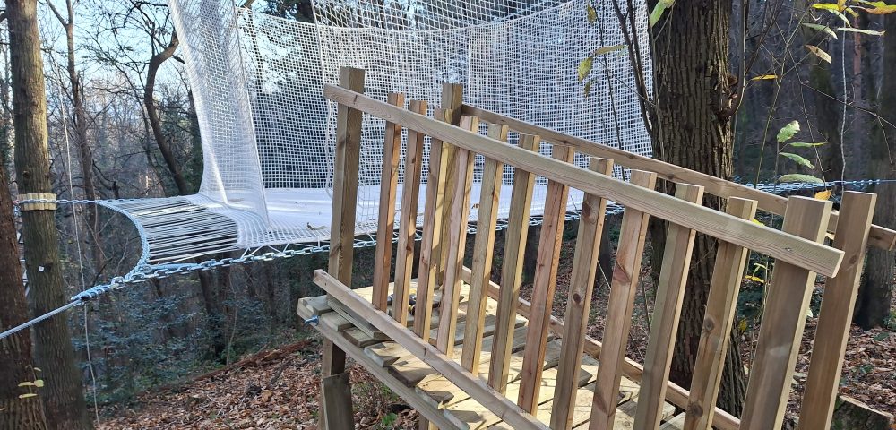 Mega cubo di rete parco avventura parco regionale spina verde como - Italiana Parchi