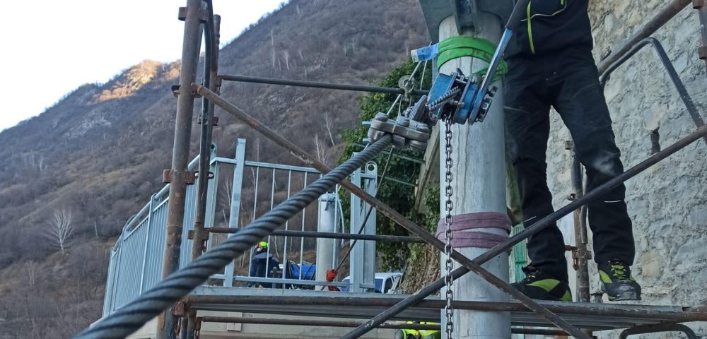 Costruzione teleferica trasporto materiale Lombardia