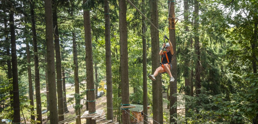 Costruzione percorso carrucola parco avventura jungle raider park albavilla