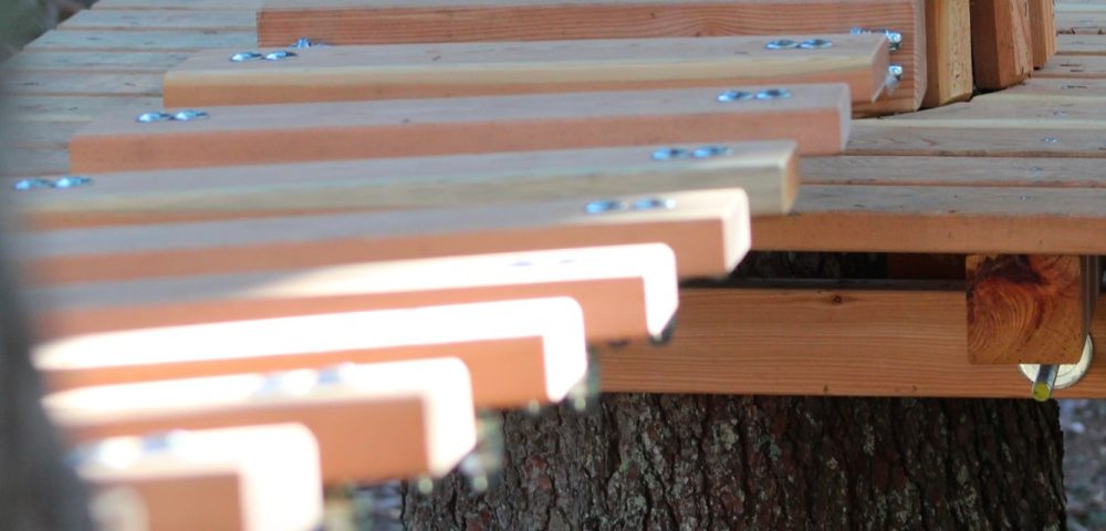 Dettaglio passerella percorso parco avventura madonna di campiglio