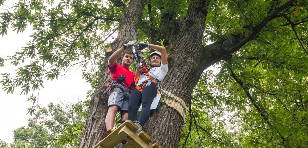 Piattaforma su albero parco avventura jrp xtreme